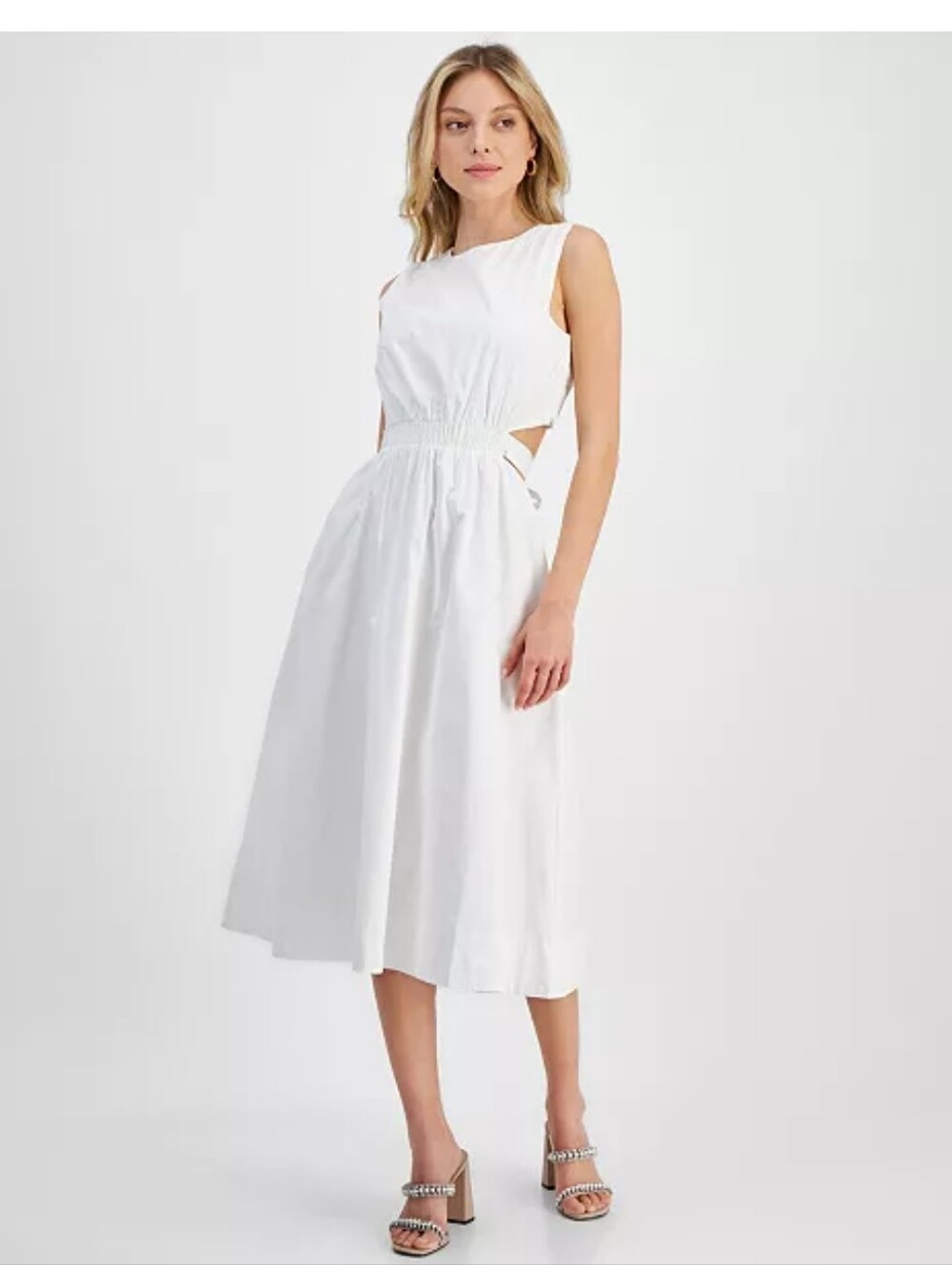 Rachel Rachel Roy Women White Mila Scoop-Neck Midi Cutout Dress Size 8 $129